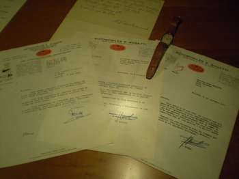 BUGATTI DOCUMENTI ORIGINALI E BUSTE