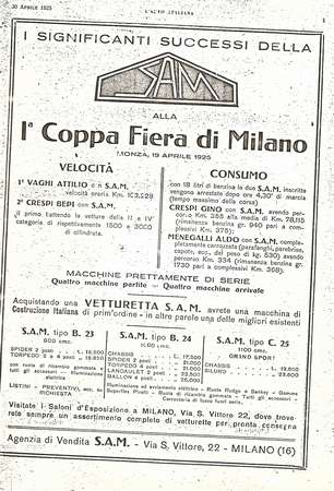 da AUTO ITALIANA del 30 Aprile 1925 - pg 1