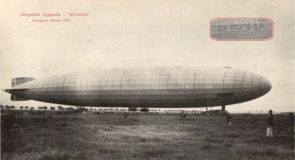 Lo Zeppeling "Ausonia" il pi grande dirigibile Italiano